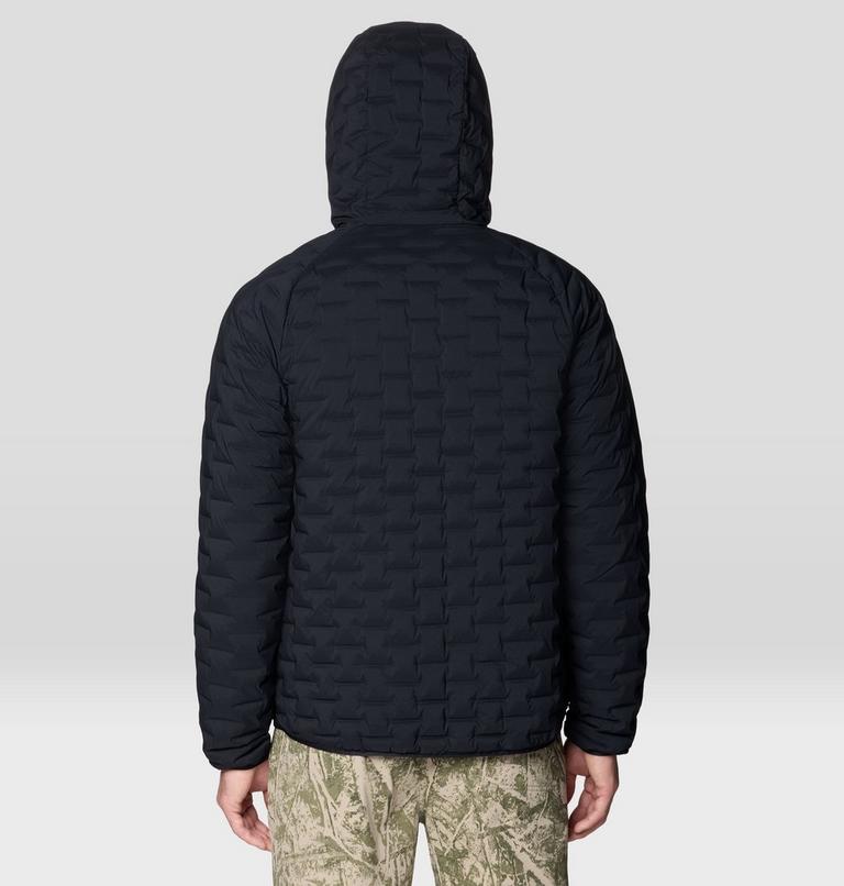 Men's StretchDown Light Hooded Jacket, Color: Black, image 3