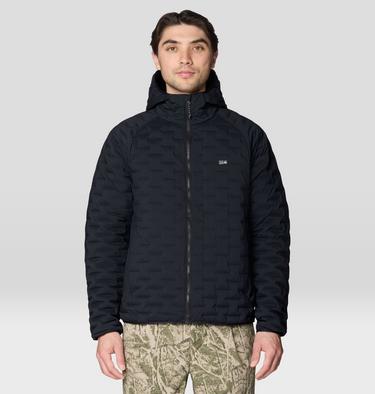 Men's StretchDown Light Hooded Jacket, Color: Black, image 17