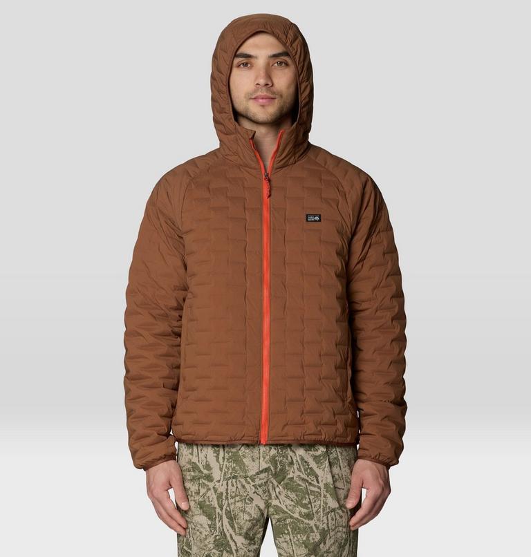 Men's StretchDown Light Hooded Jacket, Color: Morel, image 5