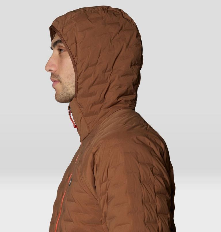 Men's StretchDown Light Hooded Jacket, Color: Morel, image 7