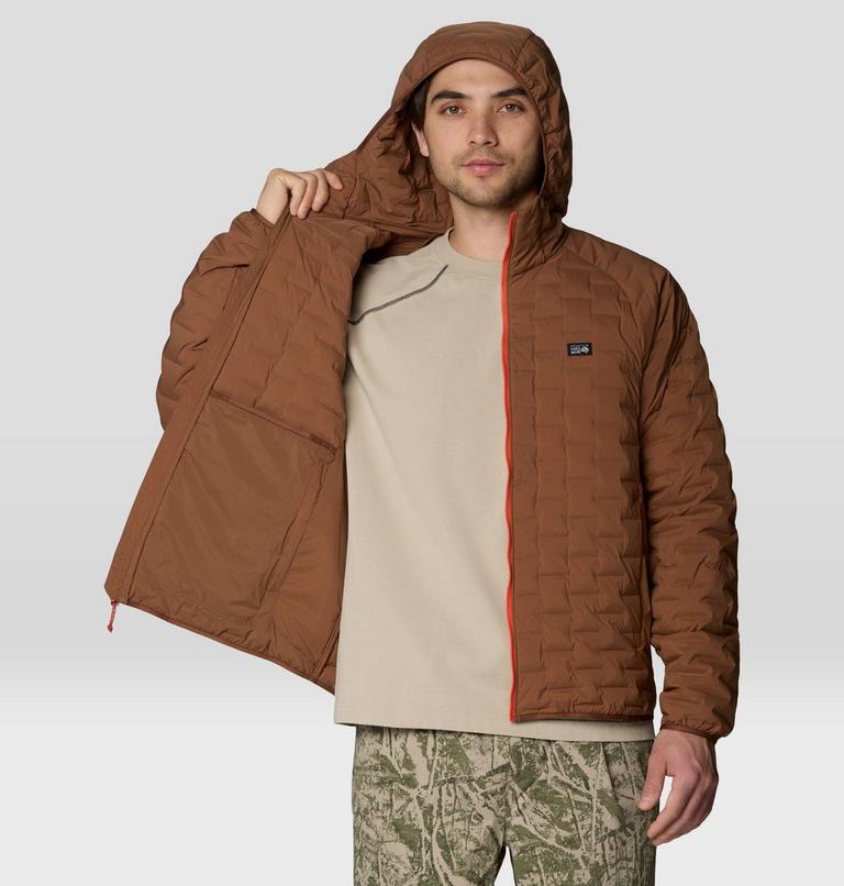 Men's StretchDown Light Hooded Jacket, Color: Morel, image 9