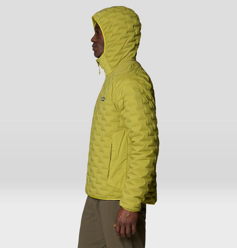 Men's StretchDown Light Hooded Jacket, Color: Bright Fatigue, image 3