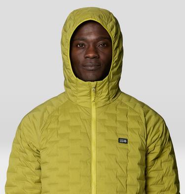 Men's StretchDown Light Hooded Jacket, Color: Bright Fatigue, image 12