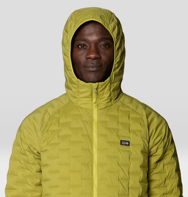 Men's StretchDown Light Hooded Jacket, Color: Bright Fatigue, image 4