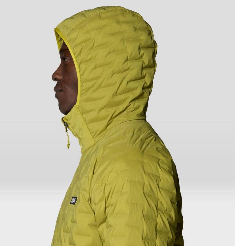 Men's StretchDown Light Hooded Jacket, Color: Bright Fatigue, image 5