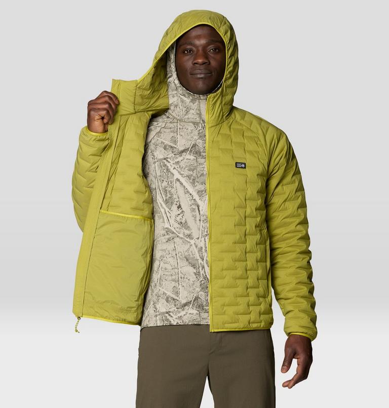 Men's StretchDown Light Hooded Jacket, Color: Bright Fatigue, image 7