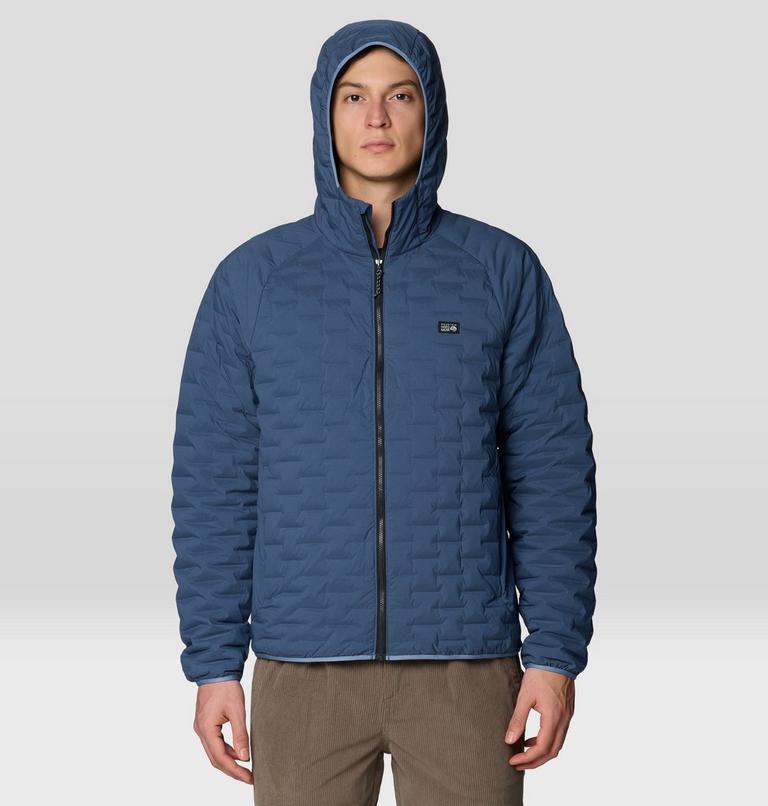 Men's StretchDown Light Hooded Jacket, Color: Astral Blue, image 5