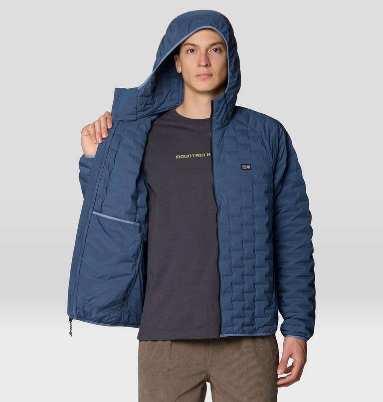 Men's StretchDown Light Hooded Jacket, Color: Astral Blue, image 9