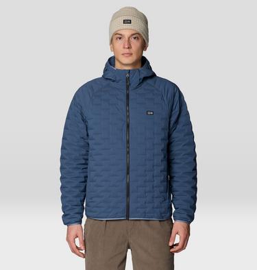 Men's StretchDown Light Hooded Jacket, Color: Astral Blue, image 5