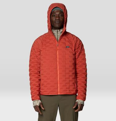 Men's StretchDown Light Hooded Jacket, Color: Mars Red, image 4