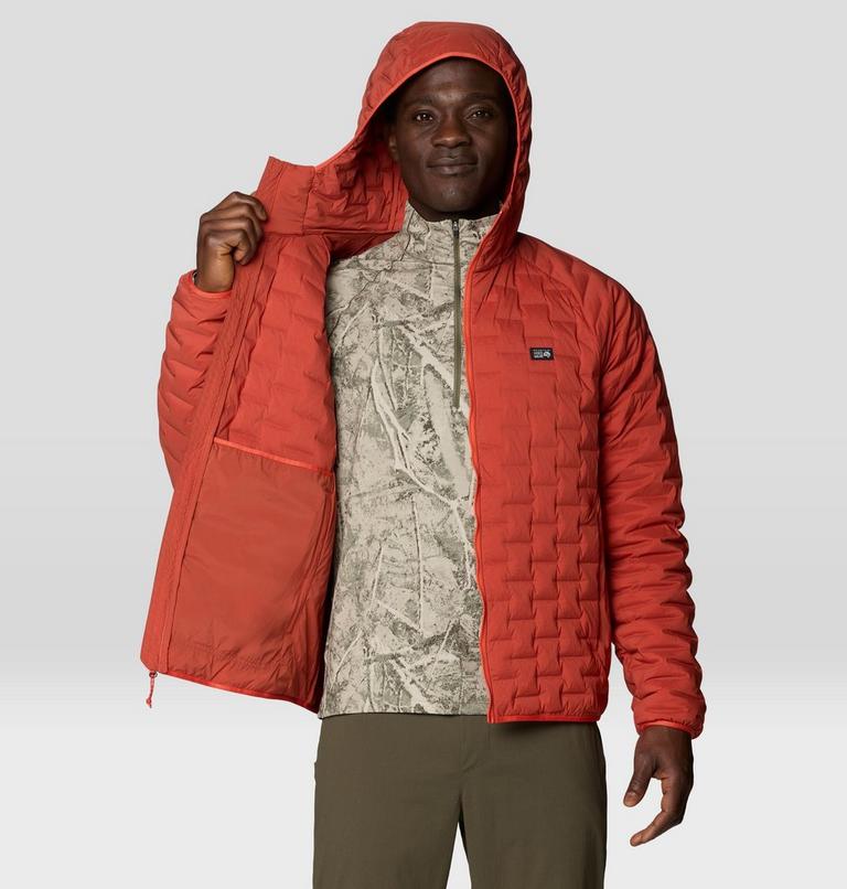 Men's StretchDown Light Hooded Jacket, Color: Mars Red, image 8