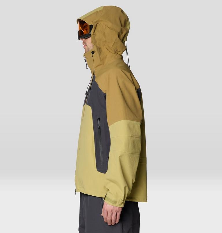 Men's Warp Factor 3L Hooded Jacket, Color: Forest Moss, Grassland, Shark, image 4