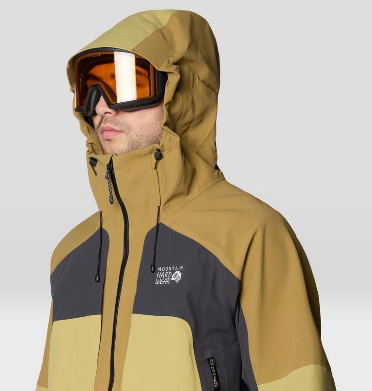 Men's Warp Factor 3L Hooded Jacket, Color: Forest Moss, Grassland, Shark, image 7