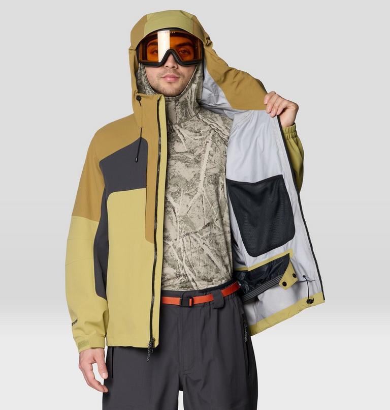 Men's Warp Factor 3L Hooded Jacket, Color: Forest Moss, Grassland, Shark, image 10