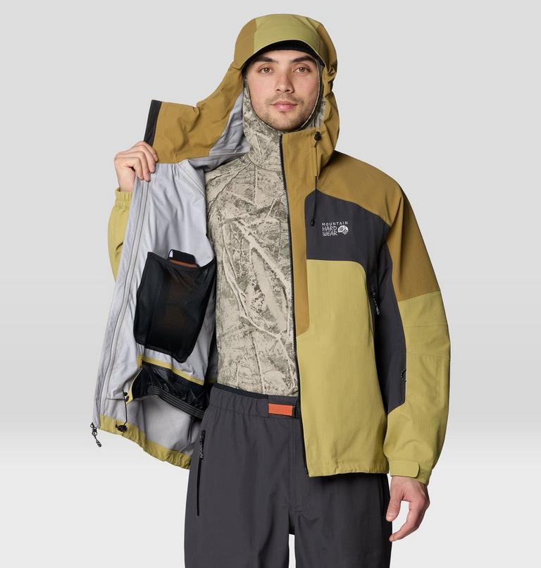 Men's Warp Factor 3L Hooded Jacket, Color: Forest Moss, Grassland, Shark, image 11