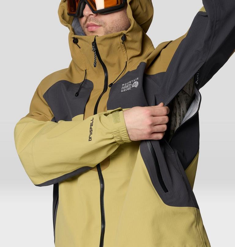 Men's Warp Factor 3L Hooded Jacket, Color: Forest Moss, Grassland, Shark, image 12