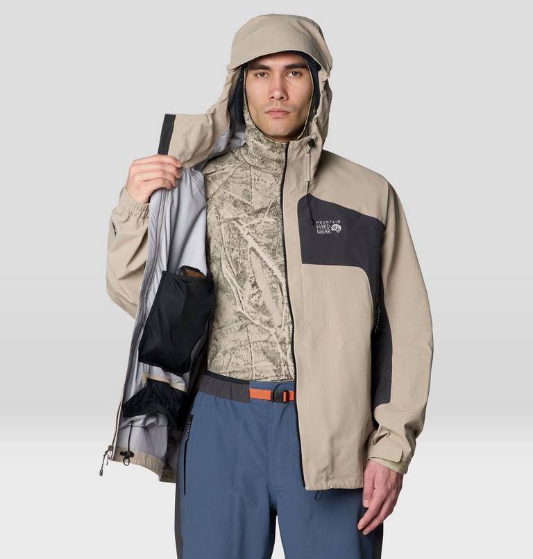 Men's Warp Factor 3L Hooded Jacket, Color: Badlands, Shark, image 10