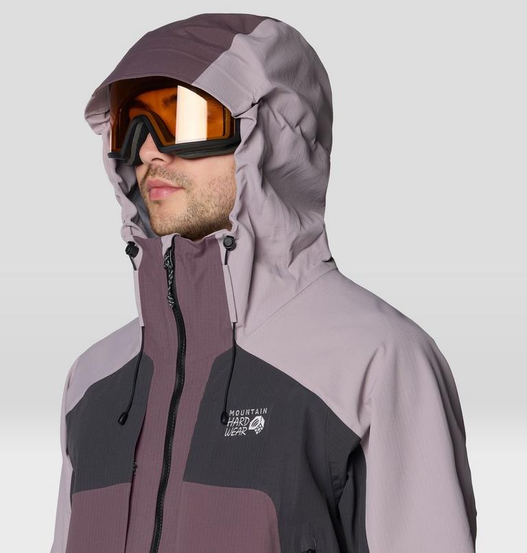 Men's Warp Factor 3L Hooded Jacket, Color: Purple Sage, Mystic Purple, Shark, image 7
