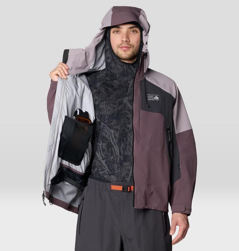 Men's Warp Factor 3L Hooded Jacket, Color: Purple Sage, Mystic Purple, Shark, image 10