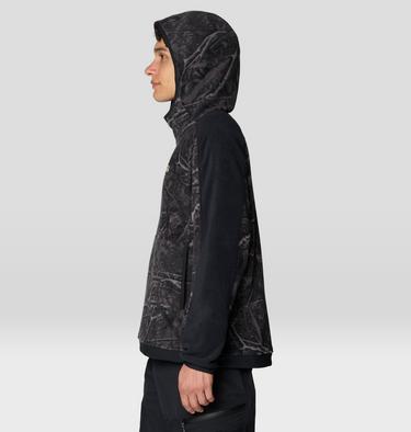 Men's Apr&egrave;s Pro Fleece Hoody, Color: Shark Treecover Print, Black, image 15
