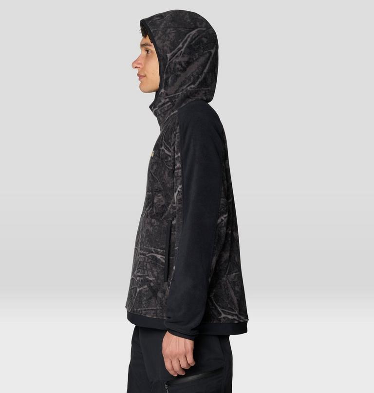 Men's Apr&egrave;s Pro Fleece Hoody, Color: Shark Treecover Print, Black, image 3