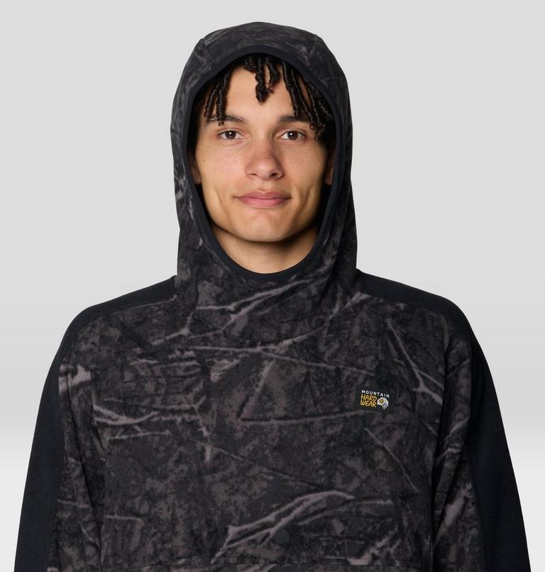 Men's Apr&egrave;s Pro Fleece Hoody, Color: Shark Treecover Print, Black, image 4
