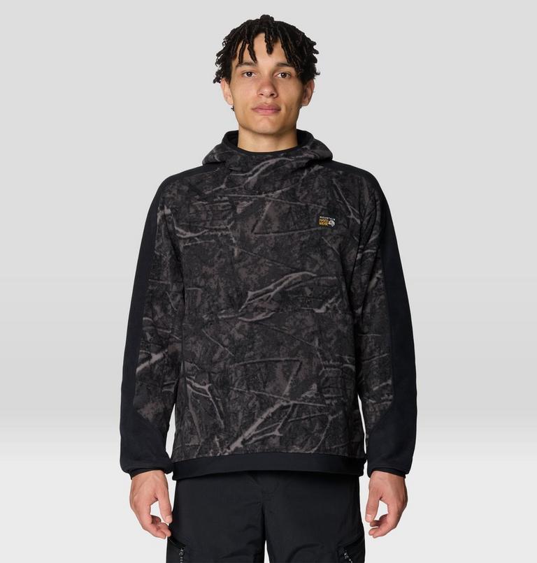 Men's Apr&egrave;s Pro Fleece Hoody, Color: Shark Treecover Print, Black, image 1