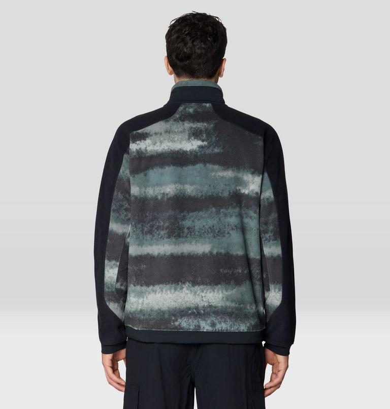 Men's Apr&egrave;s Pro Fleece Jacket, Color: Thunderhead Grey Patchwork Print, Black, image 3