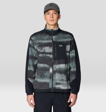 Men's Apr&egrave;s Pro Fleece Jacket, Color: Thunderhead Grey Patchwork Print, Black, image 13