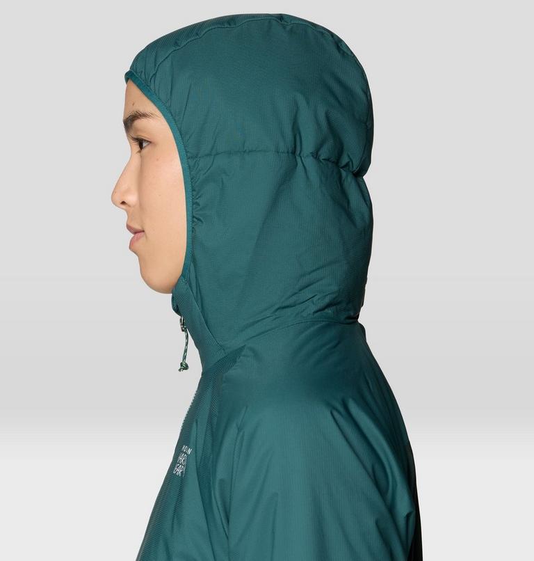 Women's Kor Alloy Hooded Jacket, Color: Aqua Green, Verve, image 6