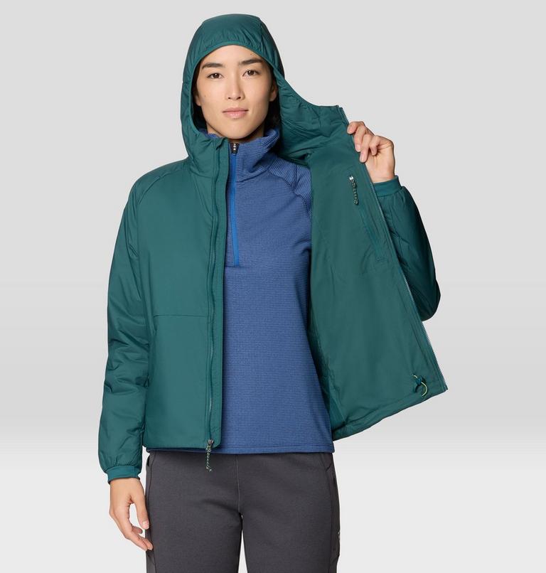 Women's Kor Alloy Hooded Jacket, Color: Aqua Green, Verve, image 8
