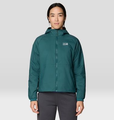 Women's Kor Alloy Hooded Jacket, Color: Aqua Green, Verve, image 9