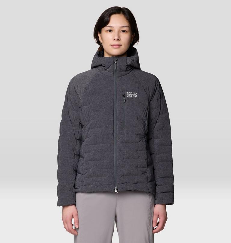 Women's StretchDown Hooded Jacket, Color: Volcanic Heather, image 4