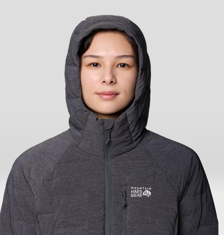 Women's StretchDown Hooded Jacket, Color: Volcanic Heather, image 5
