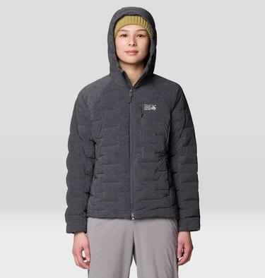 Women's StretchDown Hooded Jacket, Color: Volcanic Heather, image 3