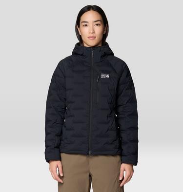 Women's StretchDown Hooded Jacket, Color: Black, image 7