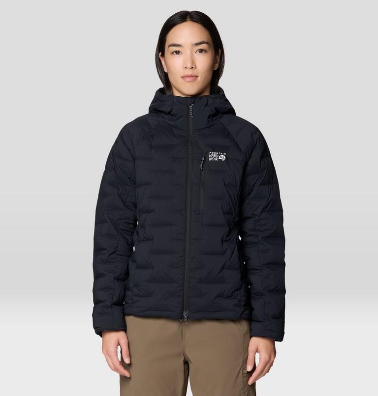 Women's StretchDown Hooded Jacket, Color: Black, image 1