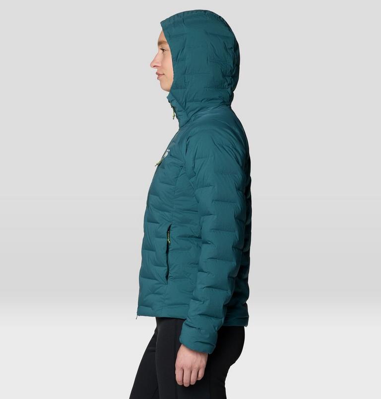 Women's StretchDown Hooded Jacket, Color: Aqua Green, image 3