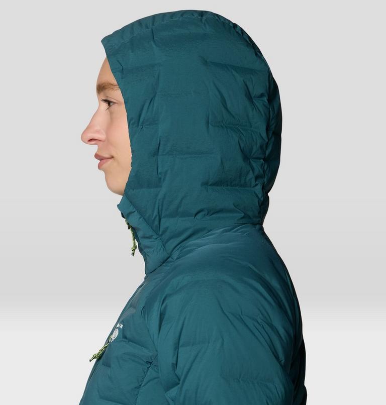 Women's StretchDown Hooded Jacket, Color: Aqua Green, image 5