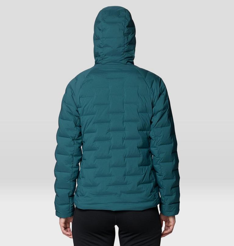 Women's StretchDown Hooded Jacket, Color: Aqua Green, image 2