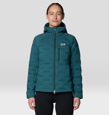 Women's StretchDown Hooded Jacket, Color: Aqua Green, image 11