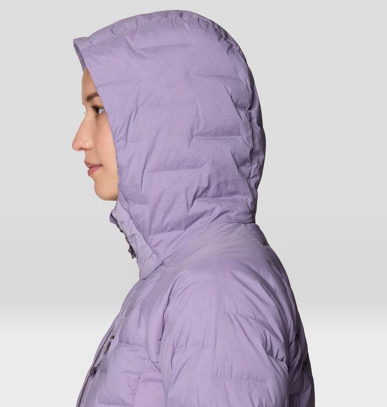 Women's StretchDown Hooded Jacket, Color: Violet Stone, image 7