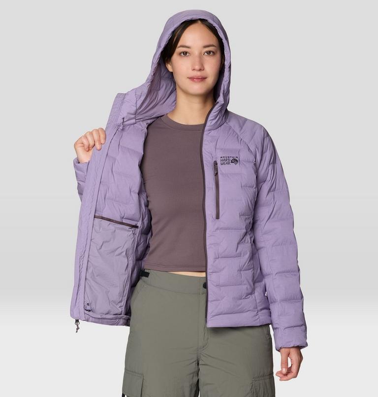 Women's StretchDown Hooded Jacket, Color: Violet Stone, image 9