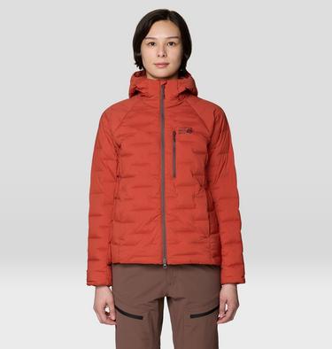 Women's StretchDown Hooded Jacket, Color: Mars Red, image 4
