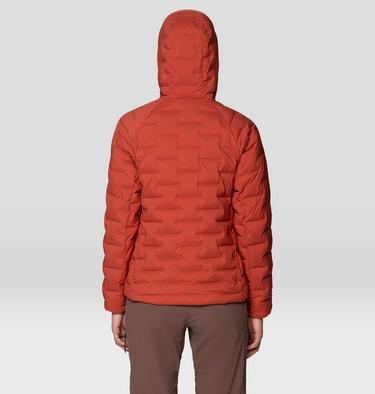 Women's StretchDown Hooded Jacket, Color: Mars Red, image 2