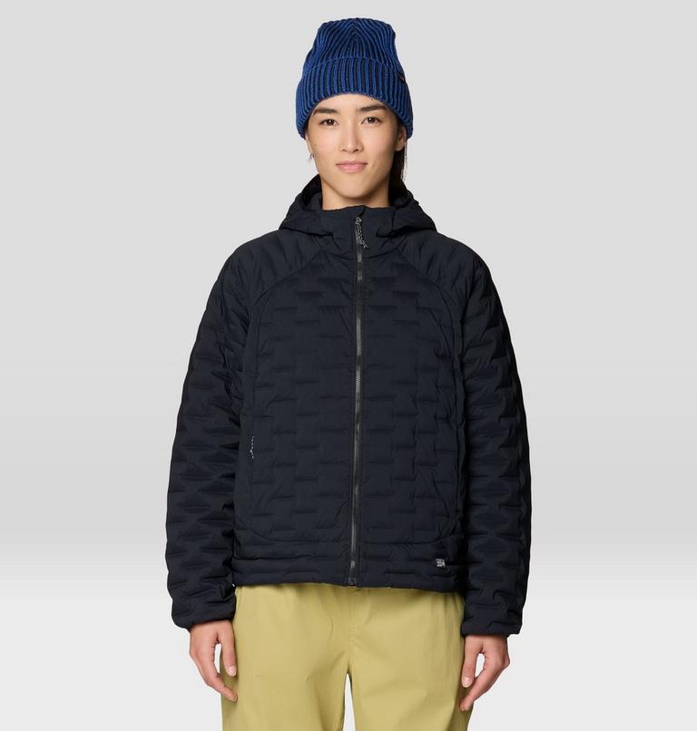 Women's StretchDown Light Hooded Jacket, Color: Black, image 1