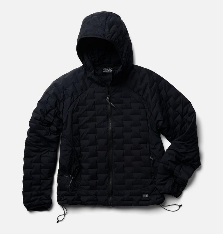Women's StretchDown Light Hooded Jacket, Color: Black, image 2