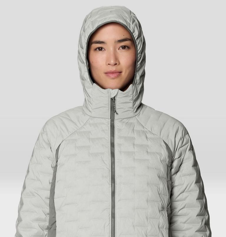 Women's StretchDown Light Hooded Jacket, Color: Gamma Grey, image 4