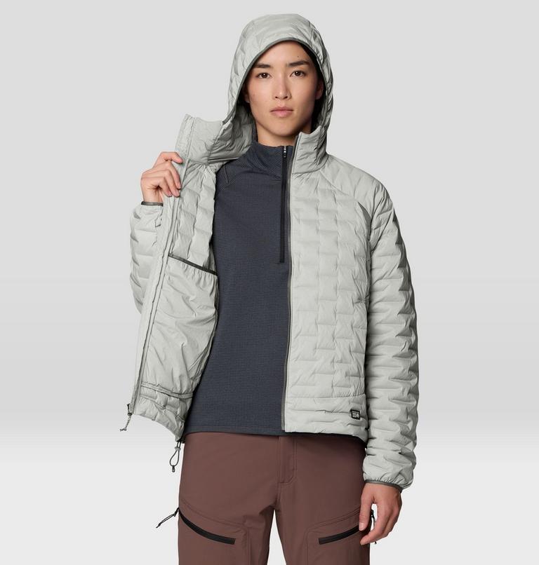 Women's StretchDown Light Hooded Jacket, Color: Gamma Grey, image 6
