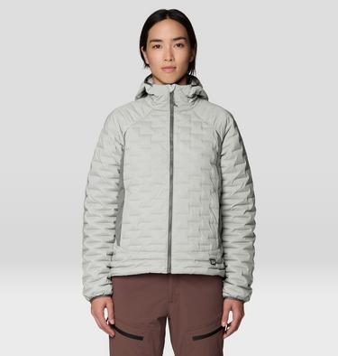 Women's StretchDown Light Hooded Jacket, Color: Gamma Grey, image 1